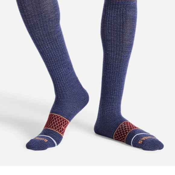 BOMBAS MERINO WOOL BLEND EVERYDAY COMPRESSION SOCKS BALTIC BLUE KNEE HIGH W S - Picture 2 of 7